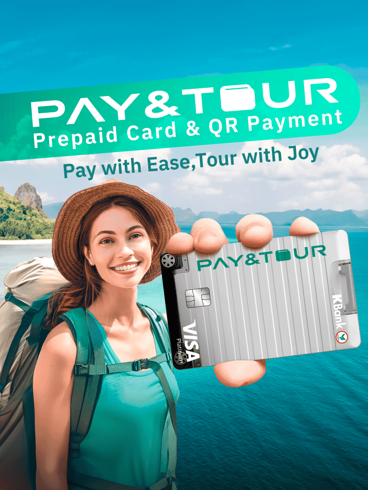 Get Started with PAY&TOUR. PAY WITH EASE, TOUR WITH JOY! PAY & TOUR is a prepaid card and e-Wallet for foreign tourists visitng Thailand.